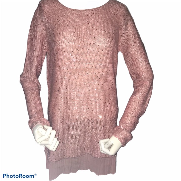 Blush Pink Sequin Blouse - Picture 2 of 5